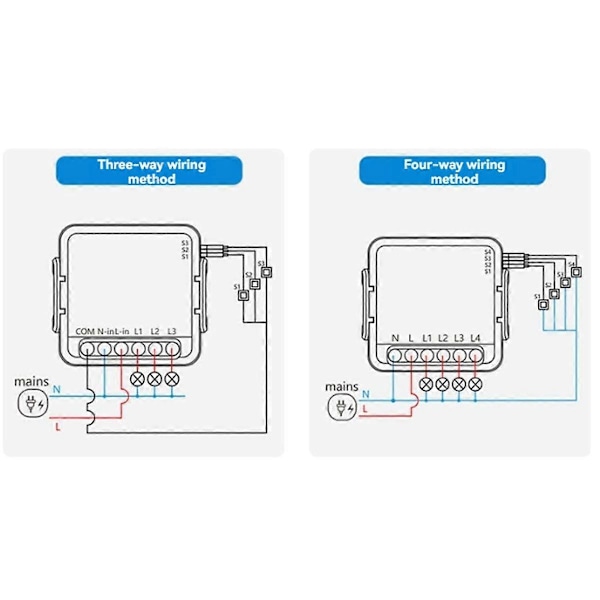 WiFi Reläbrytare Modul 10A 3/4 Kanaler AC100-240V Fungerar med Alexa Home Mini Smart Switch Modul