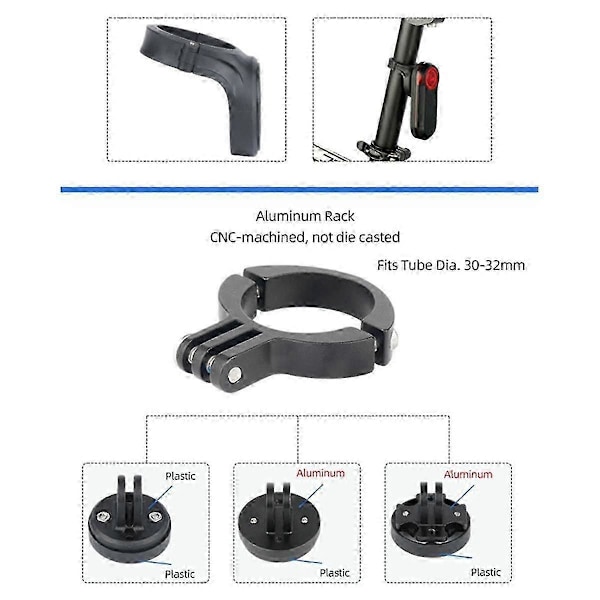 Sykkelsete Skinne Baklys Brakett Setepinne Feste Lampestativ for -Varia Radar Rearview RTL510 5