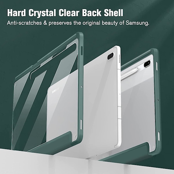 Samsung Galaxy Tab Iin S7 Fe/s7 + Plus 12.4''2021 (sm-t730/sm-t736) Tablet Klf, Tab S7 Fe, Otomatik Uyanma/uyku Iin Nce Effaf Arka Kapak Samsung Tab S