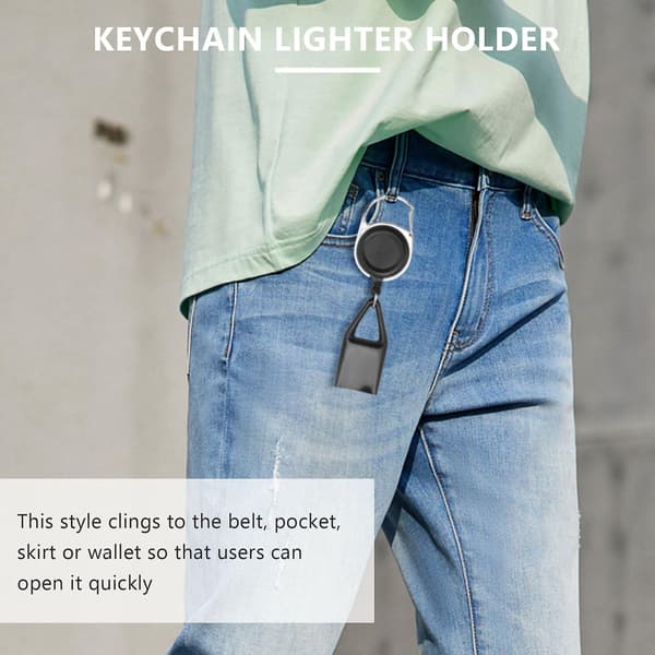 10 stk. Silikone Lighter Holder Ærme Klips Lighter Cover med Nøglering