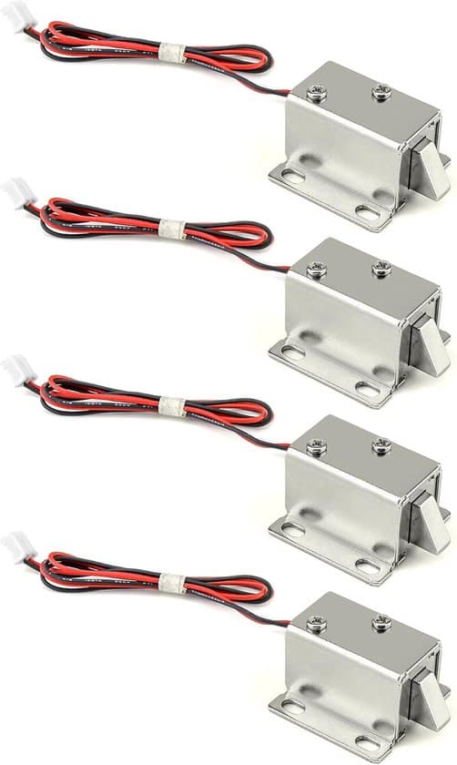 DC12V elektromagnetiske låser, egnet for sikkerhetssystemer, safer og skapdører, 4-pakning.
