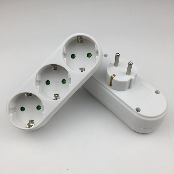 2 stk. 3-vejs stikadapter, 3-vejs multi-stik væg- eller skrivebordsstik 16a/250v