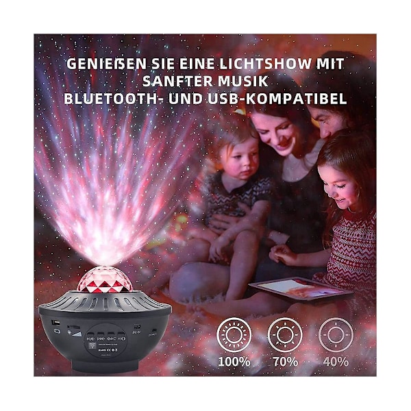 Fjernbetjent RGB Laser Stjerneprojektor Indendørs LED Stjernelys Projektionslampe