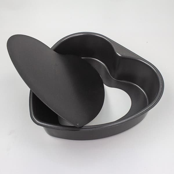 Anode kakeform, non-stick kakeform med løs bunn, hjerteformet aluminiumsform - 6 tommer (svart)