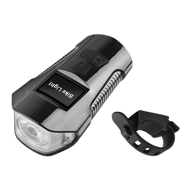 Cykellygte USB Genopladelig Cykel Forlygte med 120dB Horn 4 Lysindstillinger Vandtæt Cykel Forlygter til Cykling