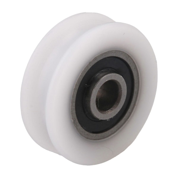 4 stk 4x20x6.5x7.4mm Hvite Innvendig Dia 4mm U-spor Nylon Hjul for Skyvedør