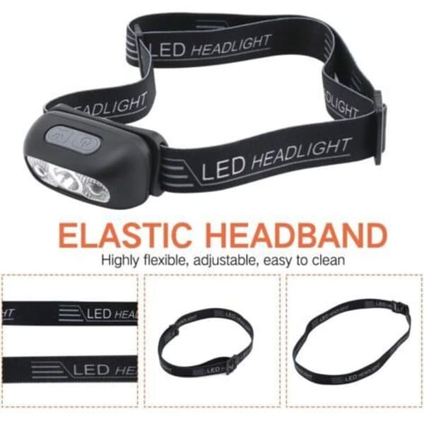 USB-ladattava otsalamppu LED-sensorilla, kevyt, IPX4, 120 lm