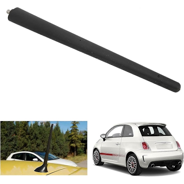 Fiat 500 2017 Antenni, Fiat 500 Antenni 2016, Antenni, 200mm 7.87in Auton Lyhyt Antenni Kumiantennimasto Musta 52019353 Korvaava Fiat 500 2012+ malleille