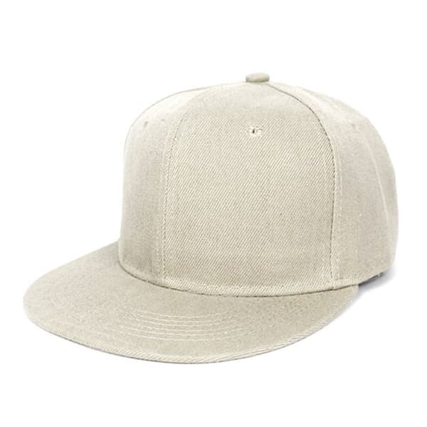 Beige Snapback-caps med spenne