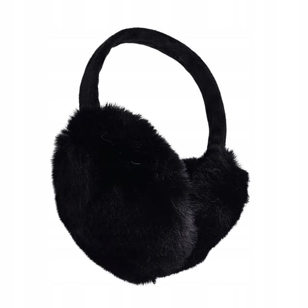 Women's Winter Earmuffs Foldable Warm Plush Headband Black