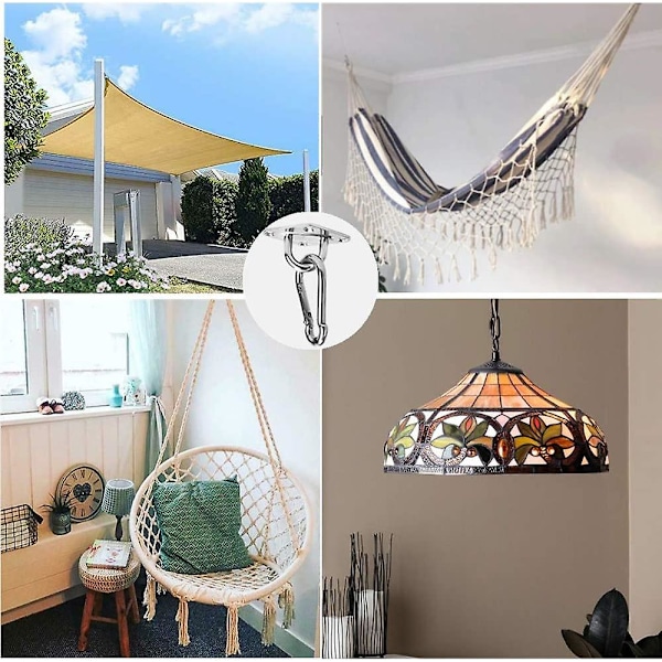 Fästningssats för skuggskydd, 44 delar rostfritt monteringssats för skuggskydd, hårdvarufästtillbehörssats för fyrkantiga, rektangulära och triangulära markiser