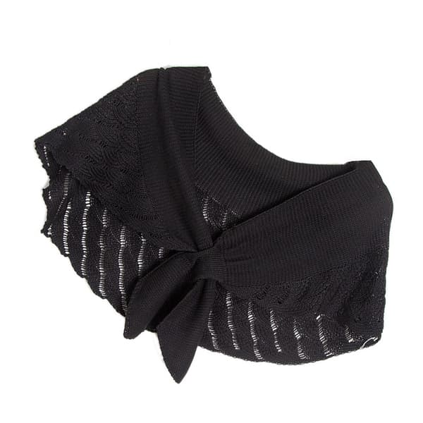 Strikket sjal-wrap til kvinder, forårs- og efterårsmode Pashmina Sort