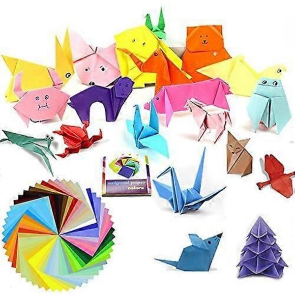 Origamipaperi, 50 elävää väriä, kaksipuolinen, 200 arkkia, premium-laatua, 15 cm x 15 cm, askarteluprojekteihin, sama väri molemmilla puolilla