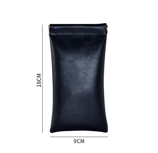 Eyeglass/Sunglass Storage Bag, Squeezable with Automatic Closure, Waterproof for Sunglass/Eyeglass Storage - Black