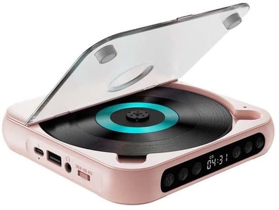 Bärbar Bluetooth CD-spelare - HiFi Stereo - Rosa