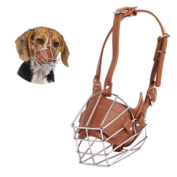 Metal Dog Muzzle, Adjustable Dog Mouth Guard for Biting for Large, Medium and Small Dogs M
