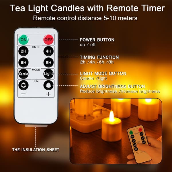 Rechargeable Tealights, 12 Pcs Rechargeable Candles A A