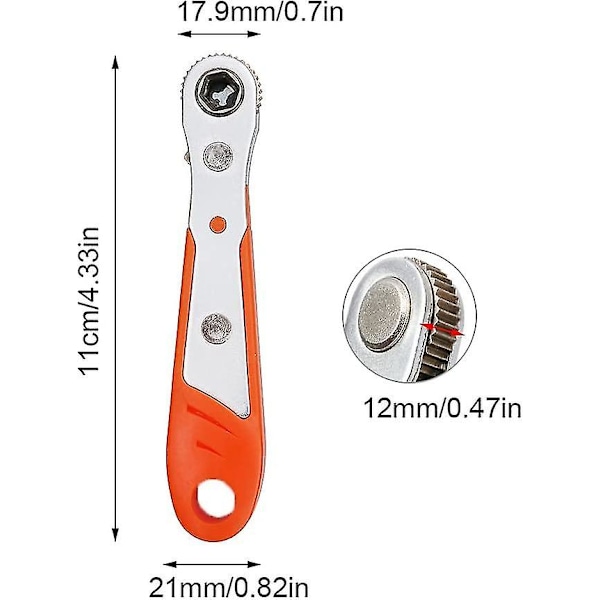 110mm 1/4 tums mini spärrnyckel mini skiftnyckel magnetisk vändbar spärrnyckel vändbar skruvmejsel