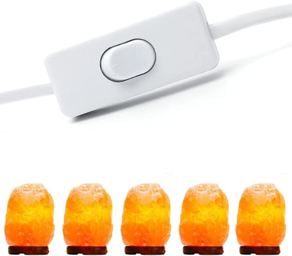 Kabel til saltlampe med switch - E14-1,8 m - Fatning til saltlampe, Hvid