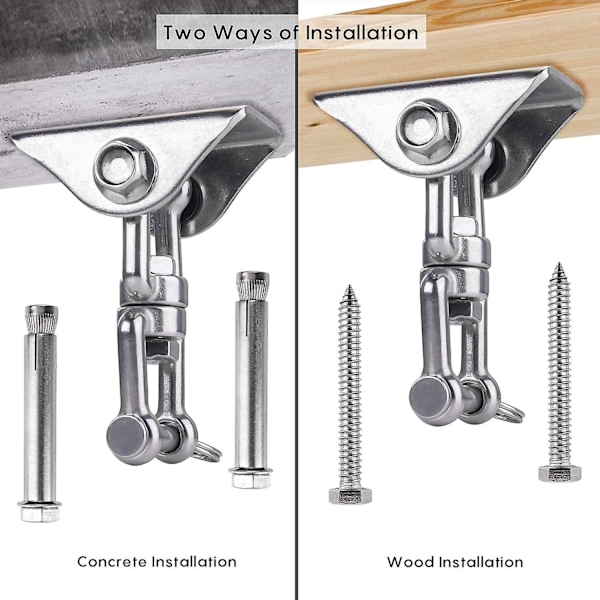 Innovativ takkrok med 304 rostfritt stål 500 kg kapacitet 360 rotation, med 4 fixeringsskruvar