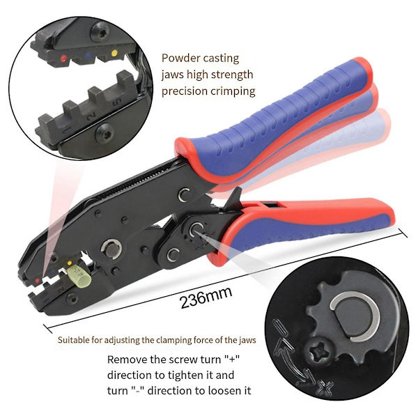 -125 Värmekrympbar Kopplingspressverktyg Ratsch Wire Crimping Tång Ratsch Terminal Crimping