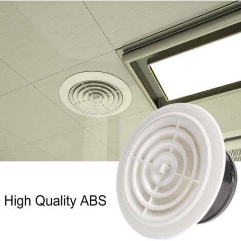 Justerbar 125 mm ventilationsrist – Justerbart panel til luftstrøm – Væg- eller loftmontering – Højkvalitets ABS