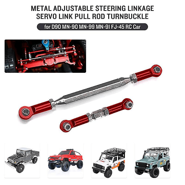 Metalljusterbar styringslenke Servo Link Trekkstang Turnbuckle for MN D90 D99 MN-90 -45 1/12 RC C