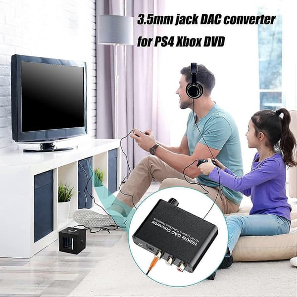 5.1CH DAC-omvandlare ljuddekoder digital optisk koaxial Toslink till 3,5 mm jack Stöd för AC-3 DT