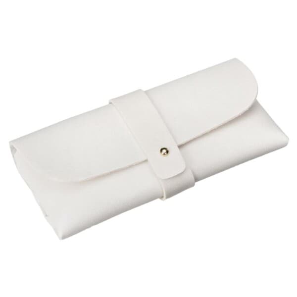 Slim Glasses Case in White PU Leather