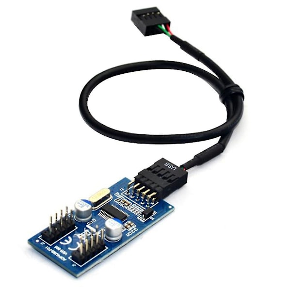 9Pin USB Header Han 1 til 2/4 Hun Extension Kabel Kort Desktop 9Pin USB HUB USB 2.0 9 Pin Connector Adapter 30cm 1STK