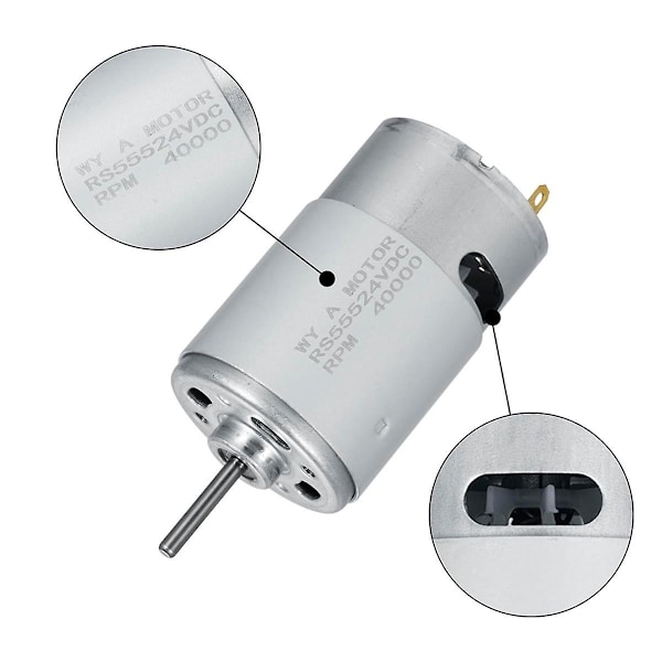 24V 40000RPM El-motor (2 stk), Højhastighedsmotor RS555 til Legetøjsbiler til Børn, Gearkassetilbehør
