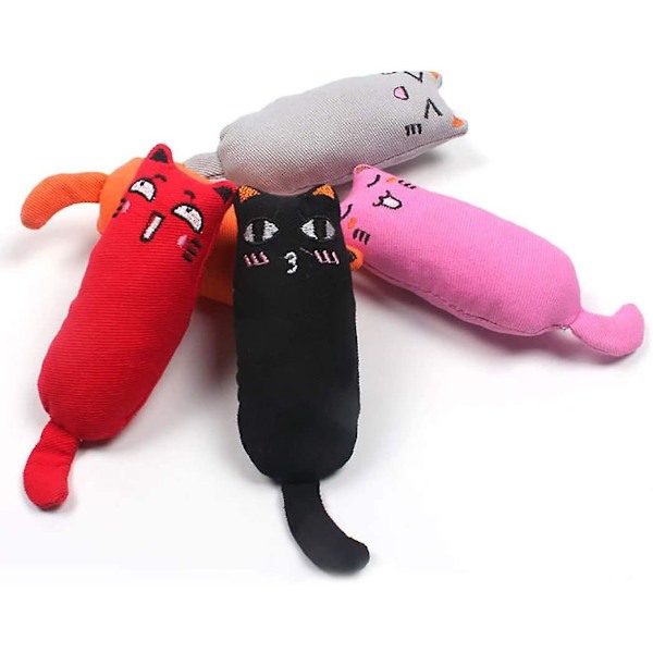 5-pack kattmynta leksak katt tuggleksak katt anti-bite kattmynta leksak kattmynta fyllning tecknad mus katt tänder tuggleksak