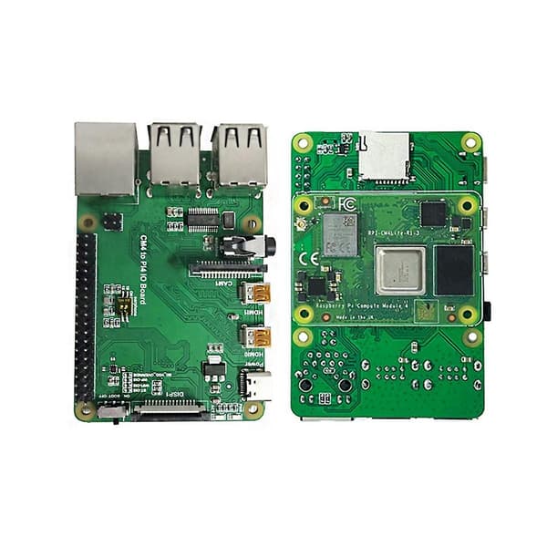 Cm4 Til Pi4b Adapter Utvidelseskort+metallkabinett+viftesett For Raspberry Pie Cm4 Io Backplane Cm4 Til 4b