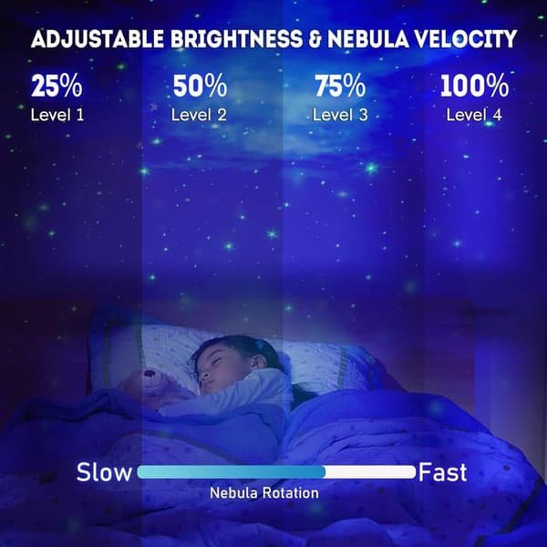 2-in-1 Galaxy Projector Night Light, Portable, Adjustable, Automatic USB Starry Sky Projector, LED Star Projection Lamp