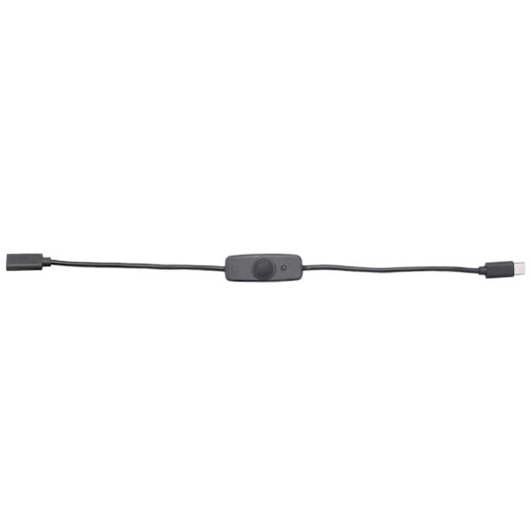 Strømbryter USB Type C med indikatorlampe, hann til hunn USB-C forlengelseskabel med bryter for 4B