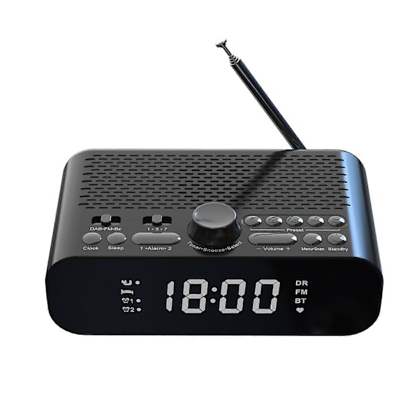 DAB-A5 LED-display DAB/FM-vekkerklokkeradio med Bluetooth-høyttaler, EU-versjon