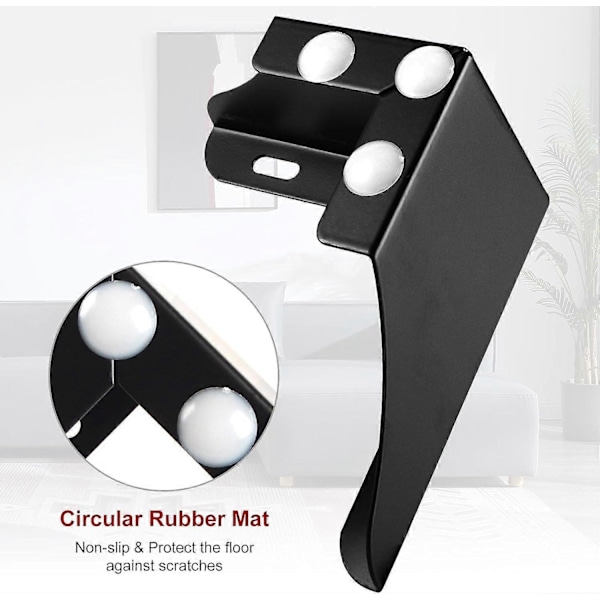 3 tommer møbelfødder i metal, sæt med 4, kraftige møbelfødder minimalistisk design sofafødder