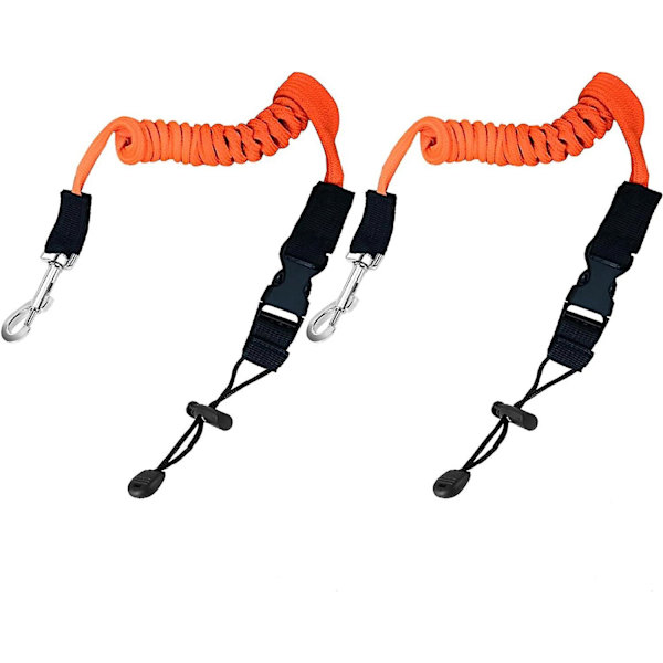 2 stk. Kajak Pagaj Reb, Sikkerheds Elastisk Kajak Pagaj Reb Kajak Tilbehør Med Justerbart Bæltespænde Og Metalkrog (orange)