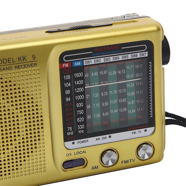 Fullbands Radio Bärbar Vintage Radio Bekväm Multifunktion Väder Mini Verktygsradio