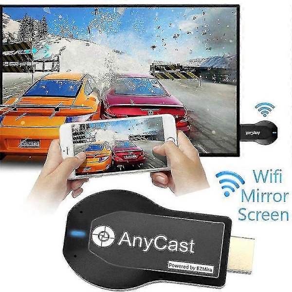 Trådløs HDMI-skjermmottaker, Miracast Airplay Dongle Adapter Skjermspeiling fra telefon/nettbrett til TV/projektor