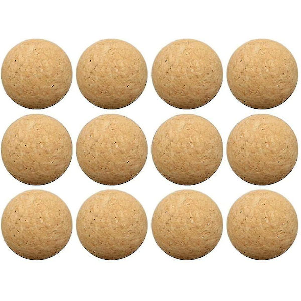 12 stk. Korkbolde til Bordfodbold, Naturlige Korkbolde Meget Stille (diameter 36mm)