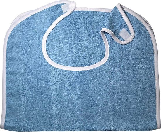 Two-pack premium adult bibs, unisex, suitable for the elderly and disabled, adjustable, terry bibs, machine washable - blue.