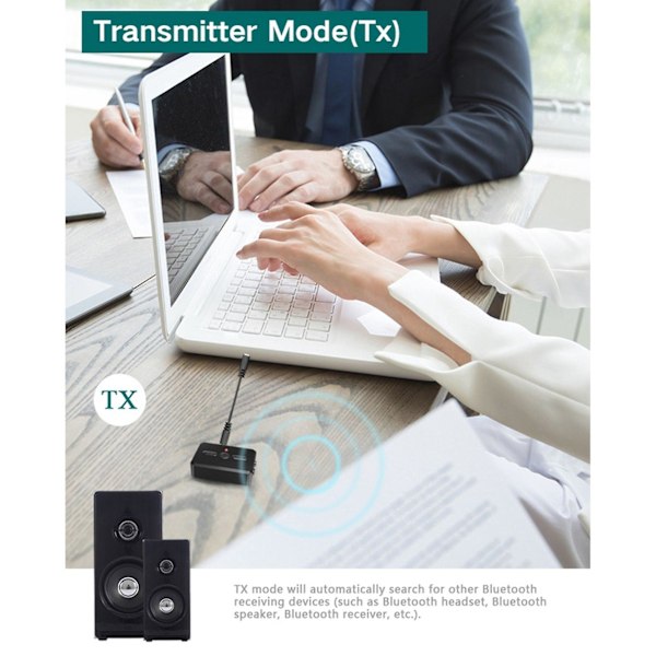 Bluetooth Audio Receiver Transmitter BT 5.0 3.5mm Stereo AUX Musik Trådløs Adapter Håndfri Opkald