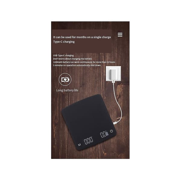 Elektronisk Kaffevåg, Digital Kaffevåg med Timer, 2kg/0.1g LED Smart Ki