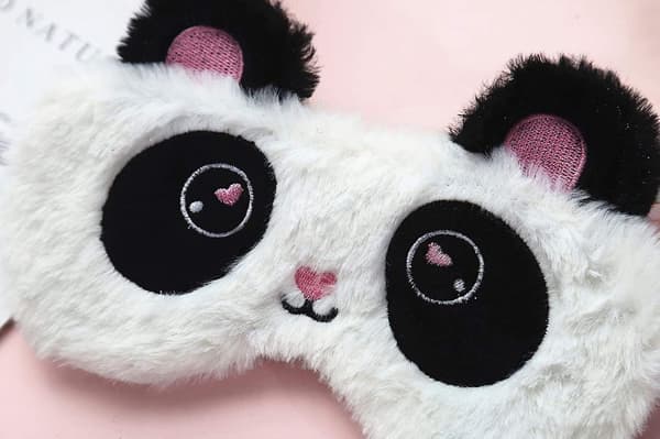 Panda Sovmask Ögonmask för Sömn Silke Nyhetspresenter Roligt Ögonskydd Ögonbindel 2024THO