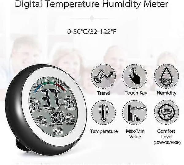Digital Hygrometer, Rumstemperaturhygrometer, Max Min-visning, Noggrann Väggmonterad