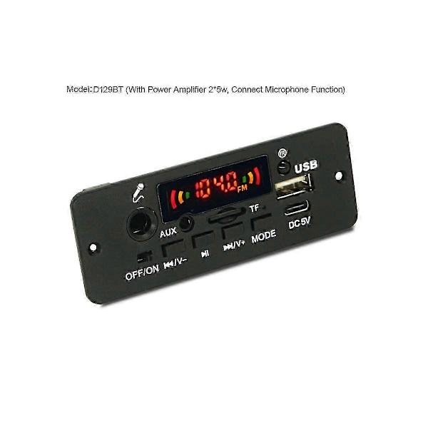 Bluetooth-kompatibel Ljuddekoderkort Förstärkare Jq-d129bt-a 2x5w Musikspelare Tillbehör Mp3 Wma