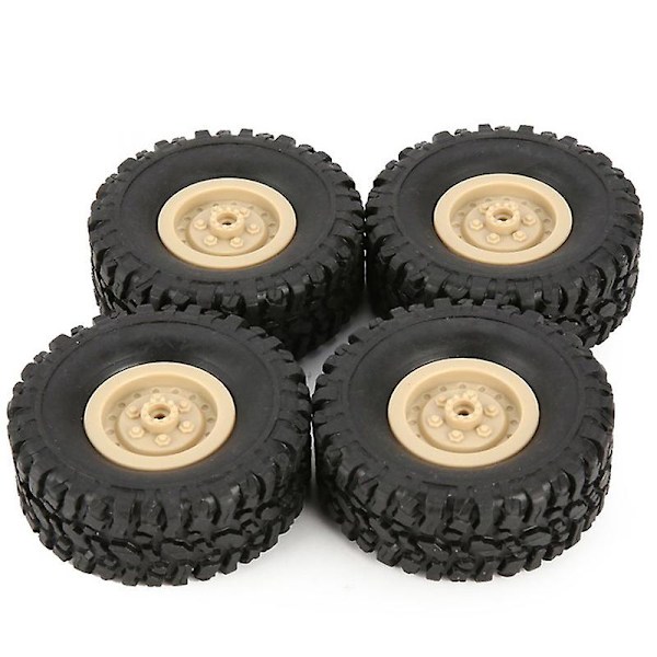 4 stk. Gummihjul Fælg Dæk Til Rc 1/16 Klatre Crawler Bil Wpl B-1/b-24/c-14/c-24/b-16 Lastbil