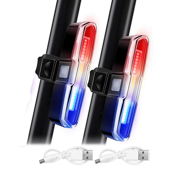 Cykelbaglygte, Lysstærk Cykelbaglygte USB Genopladelig LED Cykellygte Vandtæt 5 Tilstande til Ni