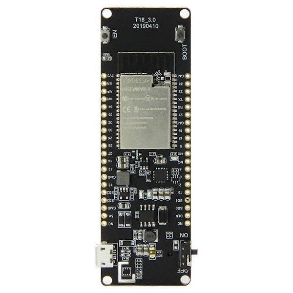 T-Energy T18 - WiFi och Bluetooth-modul 18650 Batteri ESP32 WROVER Utvecklingskort